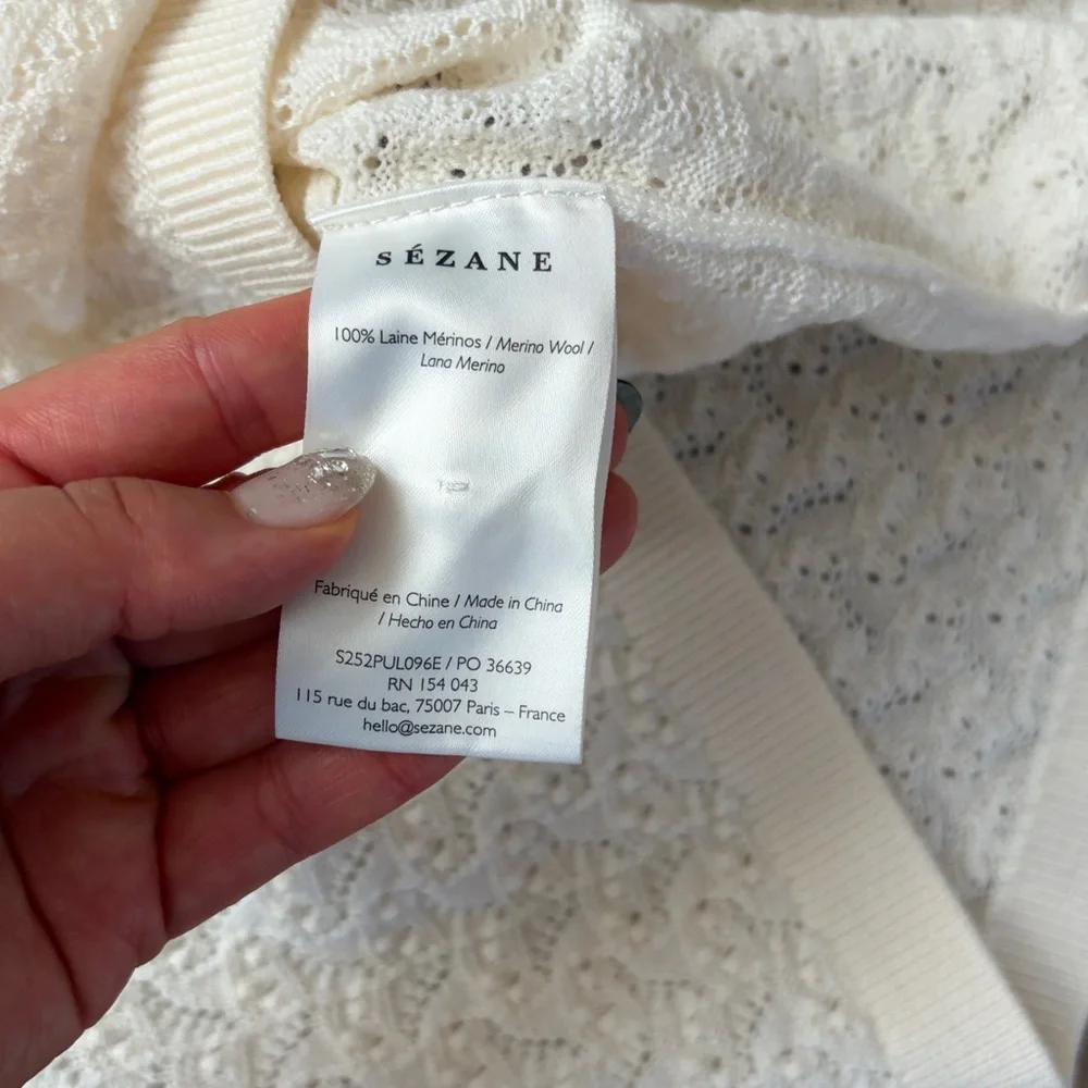 NWOT sezane alexa jumper ecru size small - Picture 6 of 16